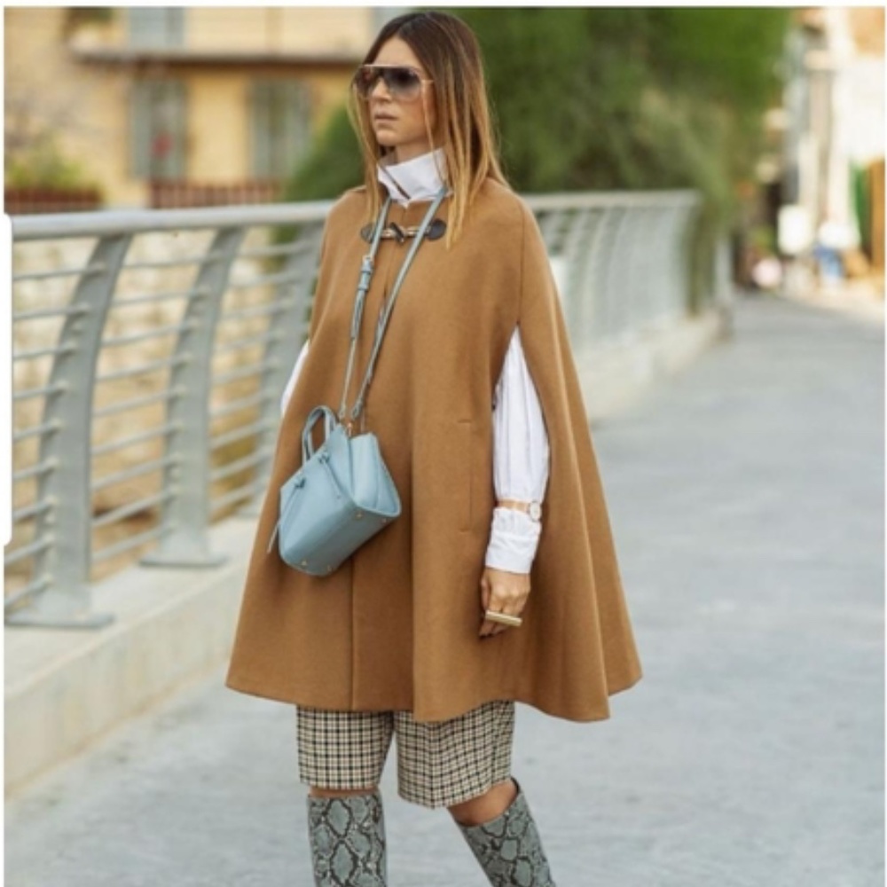 Zara Tan Cape Coat - Picture 5 of 10